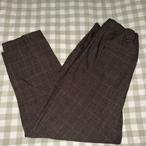 LOFT Women’s Dark Brown Checkered Dress Pants